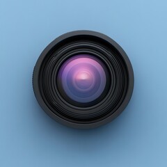 3D Camera Lens Icon: Essential Photography Gear Illustration Logo