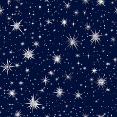 A blue background with white stars scattered all over it