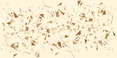 Abstract cream color geometrical background triangular polygon shapes scattered randomly for presentation, backdrop, background, poster, banner, flyer, brochure template design 