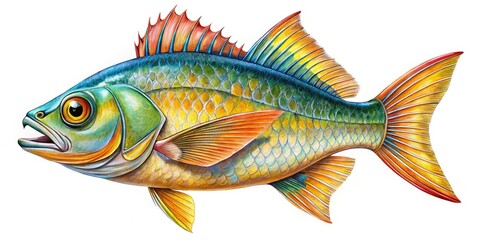 Fototapeta premium Produce intricate fish illustrations to support educational initiatives in marine biology, focusing on anatomy, habitats, and ecological roles for art-related projects.