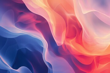 Obraz premium Abstract vibrant fluid design with colorful gradient waves and smooth flowing textures for a dynamic artistic look