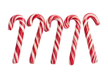 Christmas candy canes isolated on transparent background.