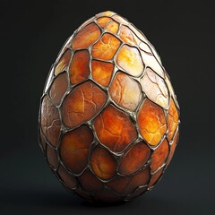 3D Dragon Egg Icon: Fantasy Creature Origin Illustration Logo