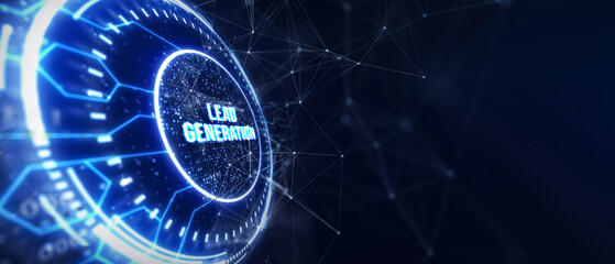 Lead Generation. Finding and identifying customers for your business products or services. Finance concept. 3d illustration