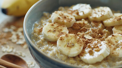 Oatmeal with Sliced Banana and a Sprinkle of Cinnamon - 4