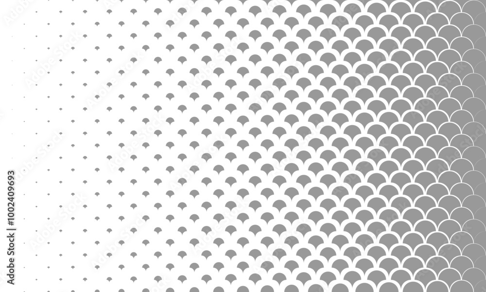 Wall mural horizontal halftone with grey fish scale pattern background. vector illustration.