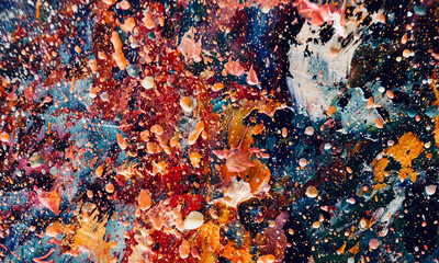 Fototapeta premium Colorful abstract background wallpaper. Modern motif visual art. Mixtures of oil paint. Trendy hand painting canvas. Wall decor and Wall art prints Idea. 3D Texture. Art object 