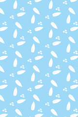 seamless pattern with leavess on blue background