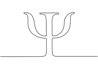 Clean One Line Drawing of a Psychology Symbol, Representing Mental Health Simply.