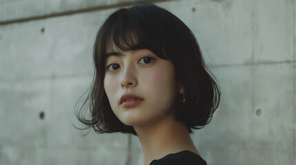 若いファッションモデルの女性のポートレート