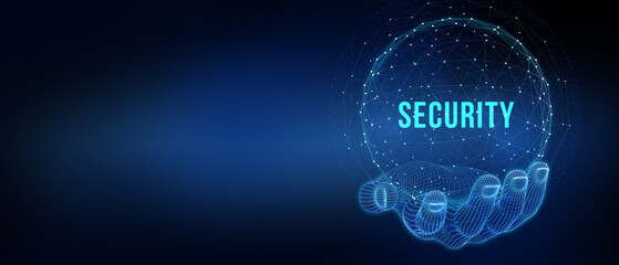 Fototapeta premium Cyber security data protection business technology privacy concept. 3d illustration