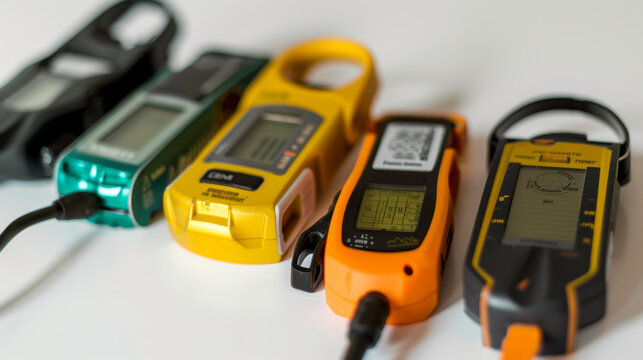 Noise dosimeters for measuring an individual's exposure to occupational and recreational noise isolated on white background