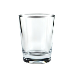 Clear glass tumbler with smooth edges, isolated on transparent cutout background