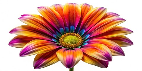 This bright and eye-catching flower isolated on a pristine white background is perfect for design and decoration projects, adding a cheerful touch to any space.