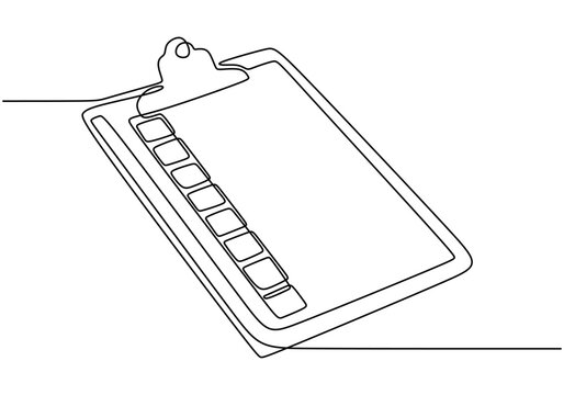 One Line Drawing of a Notebook, Illustrating the Tools of Learning and Planning.