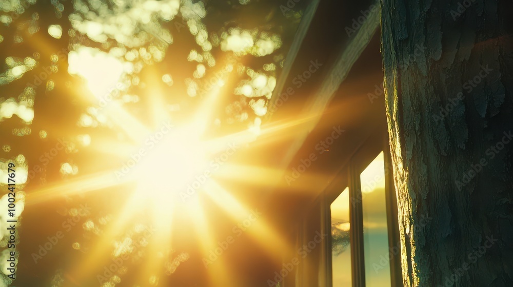 Poster Sunlight Streaming Through Windows in Timelapse Effect