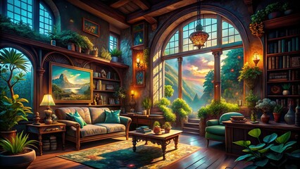 Obraz premium Transform your fantasy worlds and gaming environments with these inspiring interior design ideas, creating cozy, imaginative spaces that spark creativity and enhance player experiences.