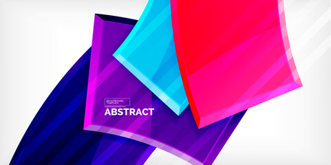 Round 3d shapes, plates background. Creative composition design template