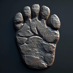 Naklejka premium 3D Giant's Footprint Icon: Mythical Creature Trace Illustration Logo