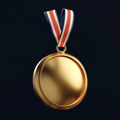 3D Gold Medal Icon: Top Achievement Award Illustration Logo