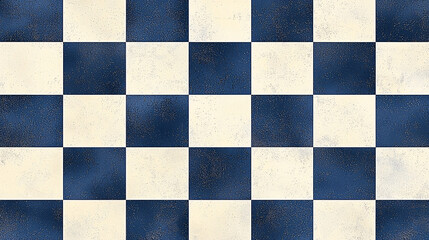A seamless grid pattern with a contemporary twist, featuring a blue and white checkerboard design suitable for trendy clothing or home decor.