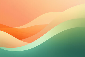 create a minimalistic background with a soft, smooth gradient transitioning from orangebeige to mint green. no additional elements, just a clean and modern color flow that feels calming and fresh, wav