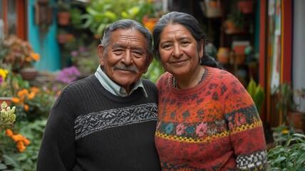 Naklejka premium An elderly couple enjoying the great outdoors, their love evident.