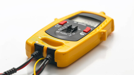 Multimeter for measuring electrical currents and voltages isolated on white background