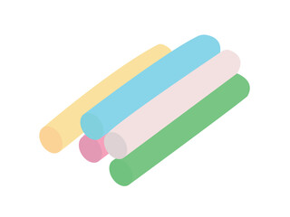 Chalk pieces flat style vector illustration