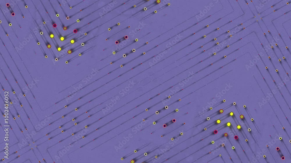 Aufkleber 3d rendering loop animation of a dynamic pattern of dancing dots 4K