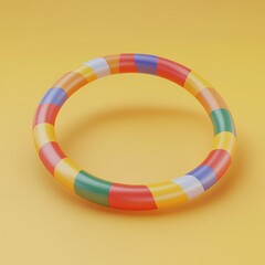 3D Hula Hoop Icon: Fun Fitness Toy Illustration Logo