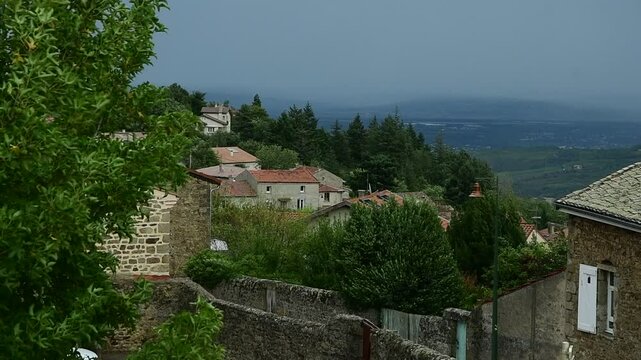 Storm Aitor in France in the Pilat Regional Natural Park, Loire.
Strong winds and thunderstorms.