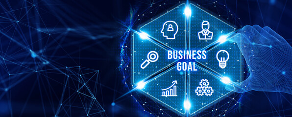 Business goal concept.Business, Technology, Internet and network concept. 3d illustration