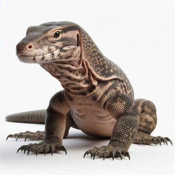 monitor lizard on a white background