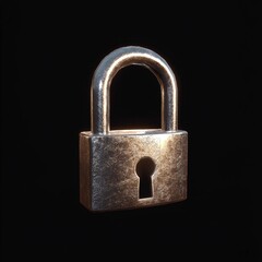 Fototapeta premium 3D Padlock Icon: Security and Safety Device Illustration Logo
