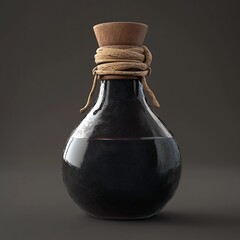 3D Potion Bottle Icon: Container for Elixirs Illustration Logo