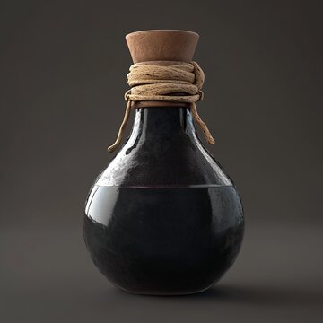 3D Potion Bottle Icon: Container for Elixirs Illustration Logo