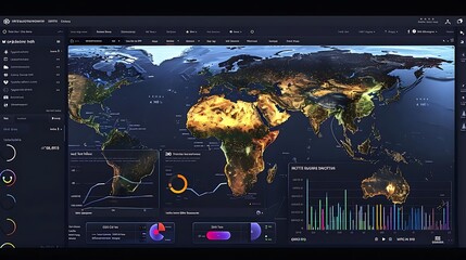 A data visualization dashboard displaying global environmental metrics and trends.