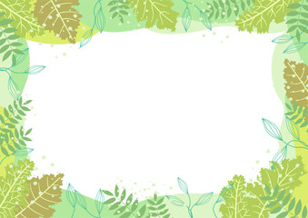 Background nature freehand Leaf background. Leaf nature style with space for text - design for  background social media, postcards, poster, business card, flyer, brochure other.