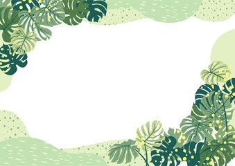 Background nature freehand Leaf background. Leaf nature style with space for text - design for  background social media, postcards, poster, business card, flyer, brochure other.