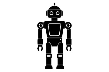 A modern robotics icon silhouette vector on white background.	