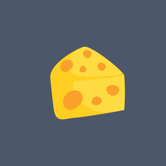 piece of cheese in flat vector design.