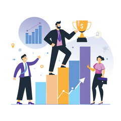  career advancement development business growth flat illustration 