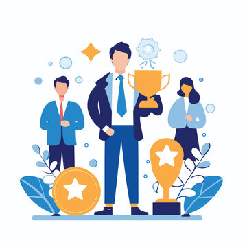 recommend clip art:   employee benefits compensation staff advantage flat illustration 