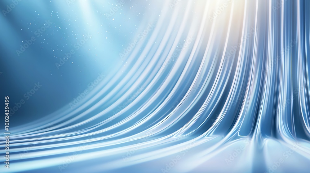 Poster abstract light blue wave pattern with smooth lines and flowing textures, offering a modern and styli