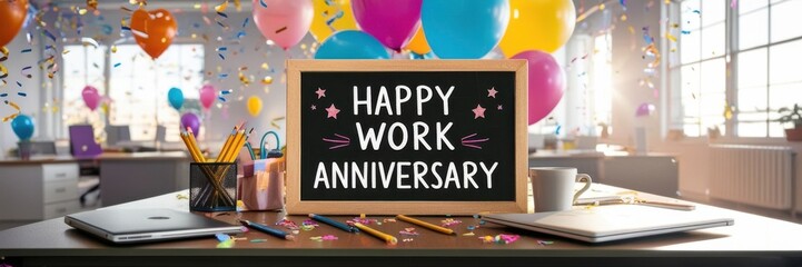 Happy Work Anniversary Celebration in Office