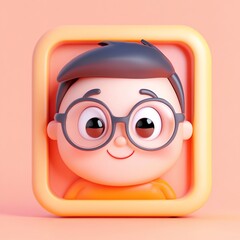 3D Selfie Icon: Capturing Moments with a Camera Illustration Logo