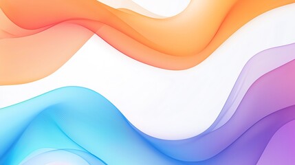 Colorful abstract wave design with smooth flowing curves in orange, purple, and blue shades creating a vibrant, dynamic background.