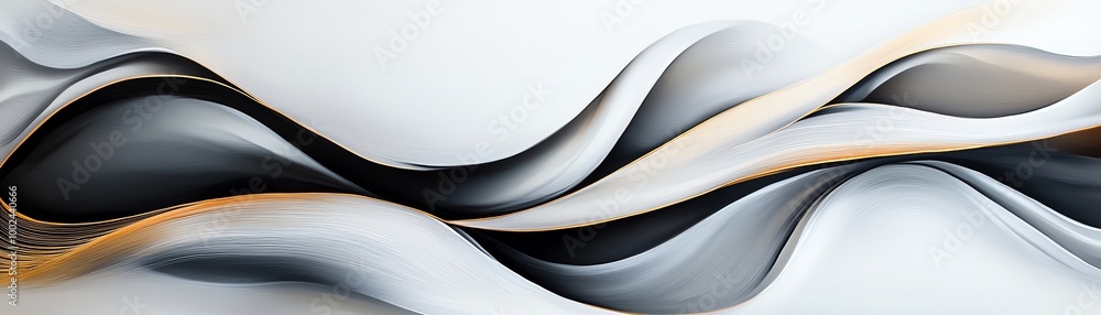 Poster elegant abstract wave design in neutral tones. smooth curves and gradients create a modern piece per