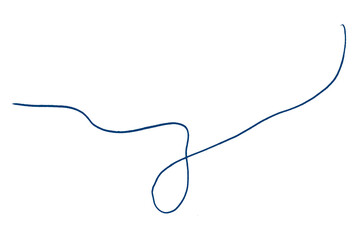 Blue pencil strokes set on transparent background.